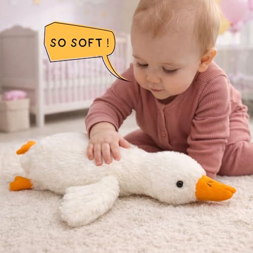 Image of TOYTALES Soft Sleeping Duck Plush Toy | Super Soft Light Weight | Stuffed Toy for Girls and Boys | Cute Plush Stuffed Animal Gift for Babies & Children (45CM)