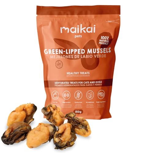 Grünlippmuschel für Hunde und Katzen Natürlicher Snack für die Gelenke mit Omega-3-Glucosamin MSM Fördert die Beweglichkeit der Gelenke und des Knorpels. Ohne Zusatzstoffe | MAIKAI