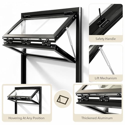 Ventana plegable para servir de vidrio templado resistente con marco de aluminio premium 3