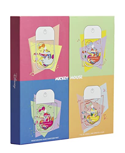 Touchland Disney Hydrating Hand Sanitizer | Limited Edition Mickey Mouse | Citrus, Lavender, Aloe, Unscented | 500-Sprays each, 1FL OZ (Set of 4)