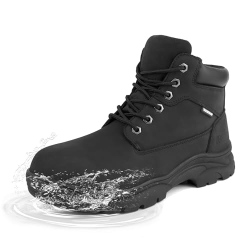 Image of Jacata Work Boots for Men Waterproof Leather Non Slip Resistant Mens Industrial Construction Boots Soft Toe botas de trabajo para hombre