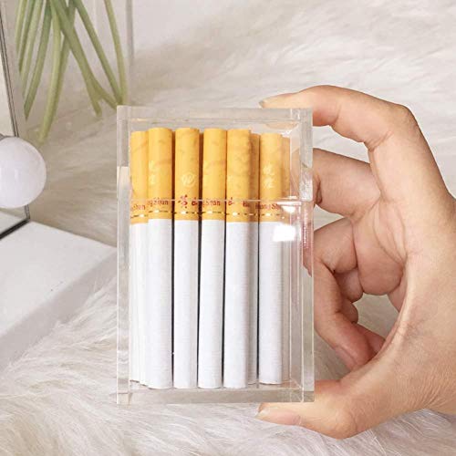 Étui à cigarettes en acrylique transparent robuste avec rabat magnétique - Boîte de rangement pour cigarettes de taille standard de 85 mm - Transparent Cover