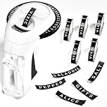 Vixic Embossing Label Maker, Vintage Embossed Label Maker Machine, Retro Embosser with 5 Tapes 3/8" (9mm), Emboss Manual Label Makers for Home Office and Child DIY, Black