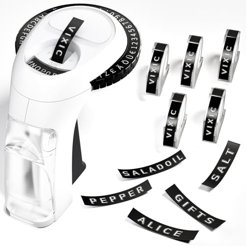 Vixic Embossing Label Maker Vintage Embossed Label Maker Machine Retro Embosser with 5 Tapes 3/8 (9mm) Emboss Manual Label Makers for Home Office and Child DIY Black