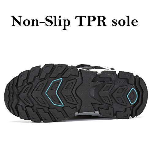 Mishansha Boys Girls Winter Snow Boot Outdoor Indoor Athletic Slip Resistant Cold Weather Casual Walking Ankle Shoes Black #TOP5