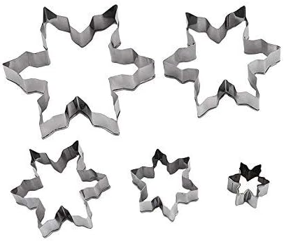 Ergonflow 5Pcs Snowflake Ice Crystal Cookie Cutter
