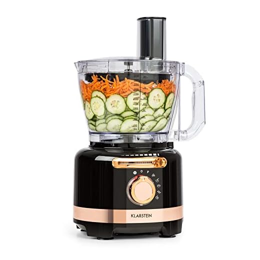 Klarstein Luca Multifunktionsmixer Standmixer Zerkleinerer Küchenreibe Saftpresse Food Processor, 1000 Watt, stufenlos, 6 Modi, BPA-frei, 3 Liter, 3 l Messbecher, Spatel, Schwarz
