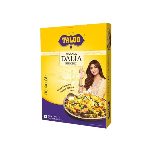 Talod Masala Dalia Khichdi - 200g | Instant Ready to Mix Healthy Moong Dal & Broken Wheat Meal with Spices | High Fibre Vegetarian Food | Quick & Easy Breakfast/Dinner | Light on Stomach - Pack of 2-image-34