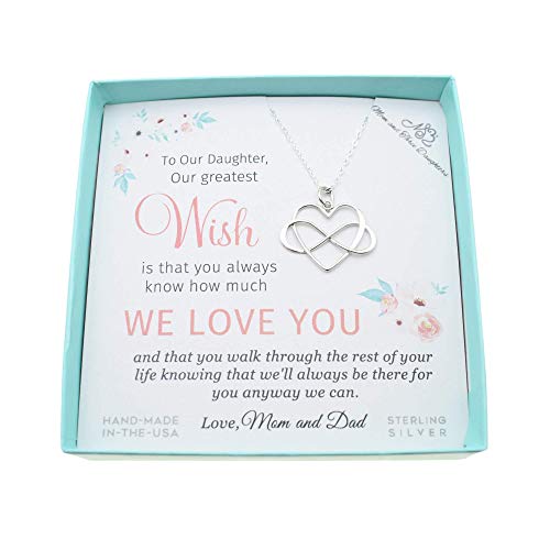 Daughter Necklace from Mom and Dad. Gift for Daughter. Christmas Gift for Daughter. Infinity Heart Charm. Gift from Mom and Dad to Daughter. Gift from Mom and Dad