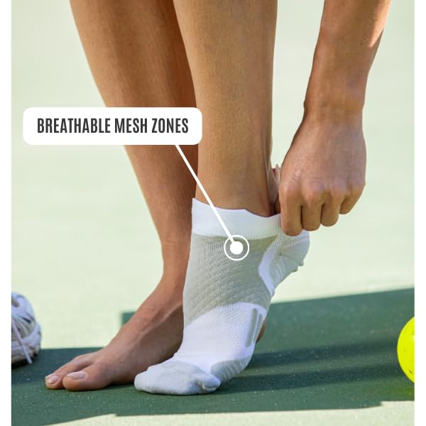 Low Cut Ankle Heel Tab Athletic Sports Pickleball Socks for Men & Women – Moisture Wicking Compression Socks 3 Pairs4