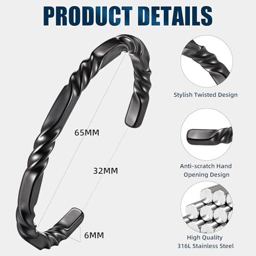 Pulsera para hombre de acero inoxidable minimalista miniatura 4