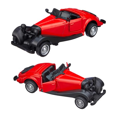 Image of Amazon Brand - Metal Die Cast 1:37 Vintage Open Car | Red | Classic Collectable Model for Kids & Adults