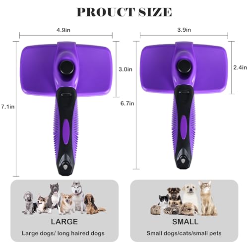Image of Pet Needle Comb Dog Comb Hair Combiner Dog Hair Comb God Tool for Cat Comb Floating Hair Removal Special Comb for Cat Hair (Purple, Small)