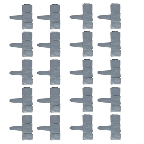 Allthingstore 20 piezas de valla de jardín plegable paisaje flexible PP borde de plástico con imitación de grano de madera gris para definir macizos de flores, caminos, césped, instalación curvada y