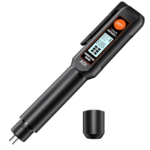 Xtruck Brake Fluid Tester Pen with Corrosion Resistance Probe Brake Fluid Moisture Tester with Screen Display Alarm Oil Fluid Tester Calibrated for DOT3 DOT4 DOT5.1 Brake Fluid