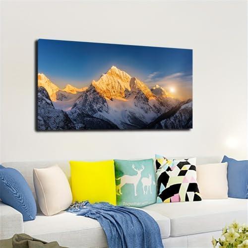 Lienzo artístico del Monte Everest al atardecer, acabado elegante de 40x80cm 6