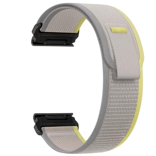 [�����ȓX] �ɓK����Garmin Fenix 8/7 X/6 X/Tactix 8/51 mm 47 mm�X�|�[�c�n���h�����O QuickFit 20 mm 22 mm 26 mm�i�C�����g���b�N�����O�o���h(Yellow with beige,22mm
