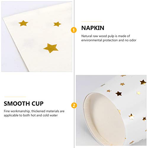 Nuolux 36Pcs Party Supplies Plates, Star Cups, Foil Stars Napkins, Wedding Bridal Shower Engagement Christmas Birthday Party Decorations(Golden Foil Stars) 1 #TOP2