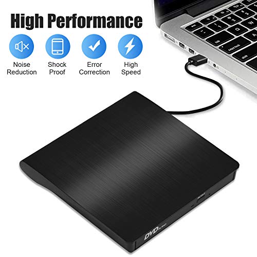 External CD DVD Drive, Domiy USB 3.0 Slim CD/DVD +/-RW Drive Rewriter Burner