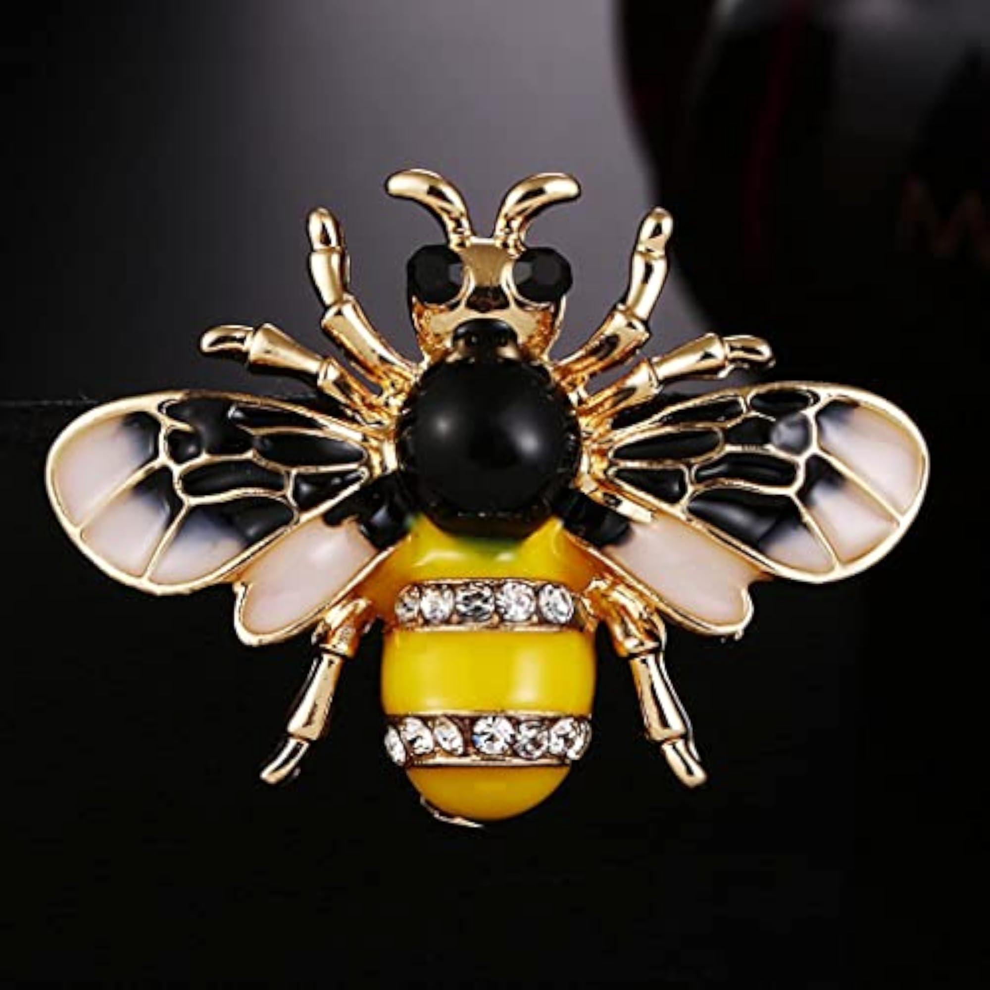 Rhinestone Enamel Bumble Bee Brooch Pin Jewelry