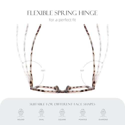 reading glasses for women men - blue light blocking magnifying readersoprah square anti-glare computer eyeglasses