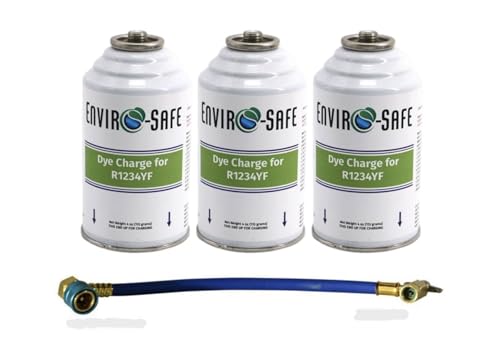 Generic Leak Detector Dye Charge for 1234YF Systems + Simple Installation Hose (3 Can Kit)