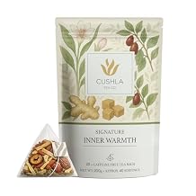 Sweet Inner Warmth Herbal Tea - Ginger, Red Jujube, Longan & Goji Berry Blend | Comforting Caffeine-Free Wellness Tea with Red Rose | 20 Premium Tea Bags