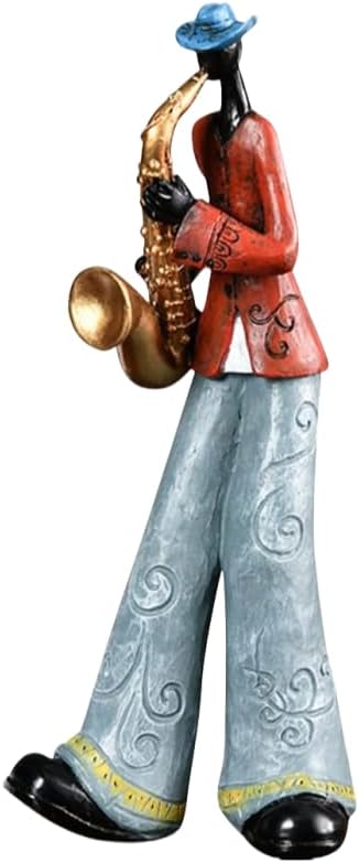 Escultura decorativa de banda de jazz vintage, escultura de banda occidental, decoración creativa de músico, adornos de figuras abstractas, adecuado