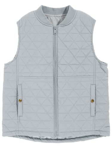 Haloumoning Boys Zip Up Puffer Vest Kids Lightweight Quilted Gilet Sleeveless Jackets Outerwear with Pockets 4-14 Years