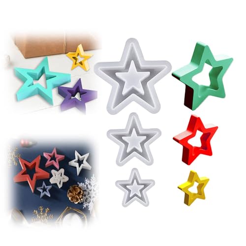 3 Stück Kerzen Formen Silikon, Silikonform Sterne, Sternform...