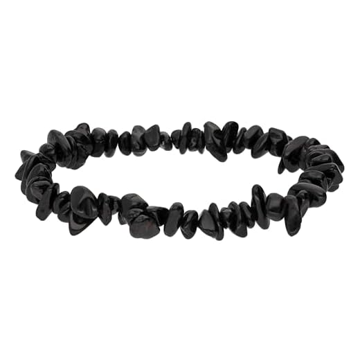 Lebensquelle Plus Zwarte toermalijn/Schörl splitter armband | Hoogwaardige edelsteen armband, 19 centimeters, Edelsteen, Toermalijn