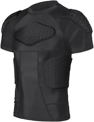 ciseroye Mens Padded Compression Shirt Football Rib Protectors - Mens