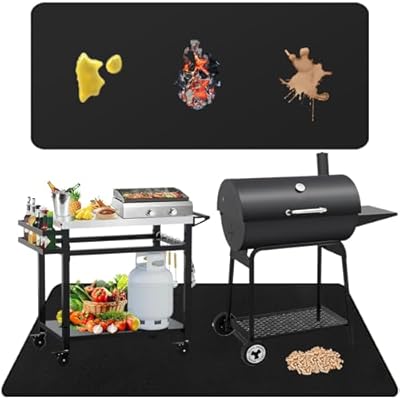 Falezern 48 X 30 in Under Grill Mat for Outdoor Grill Deck Protector Large, Square Fireproof Fire Pit Floor Protector Mat for Under Fire Pit, BBQ Grill Matt for Under Grill, Fireplace, and More.