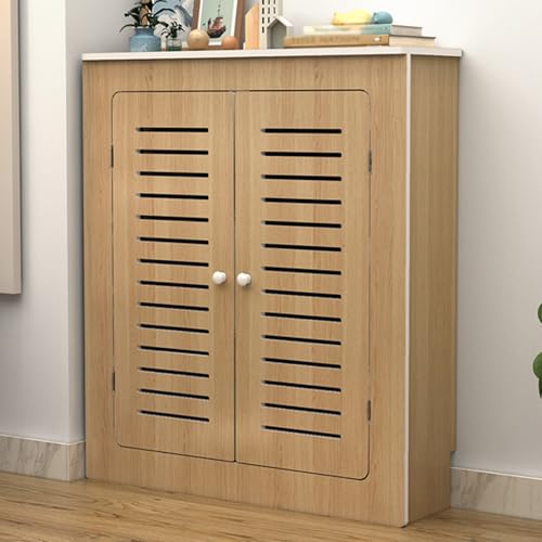 Mueble cubre radiador moderno de madera con puertas y estante multiusos 1