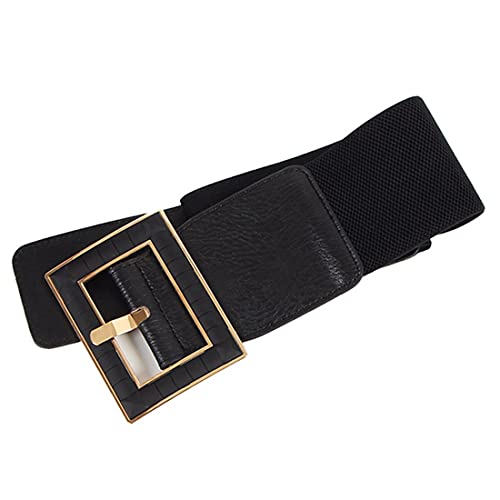 Women's PU Leather Wide Waist Belt Elastic Stretch Cinch Belts3