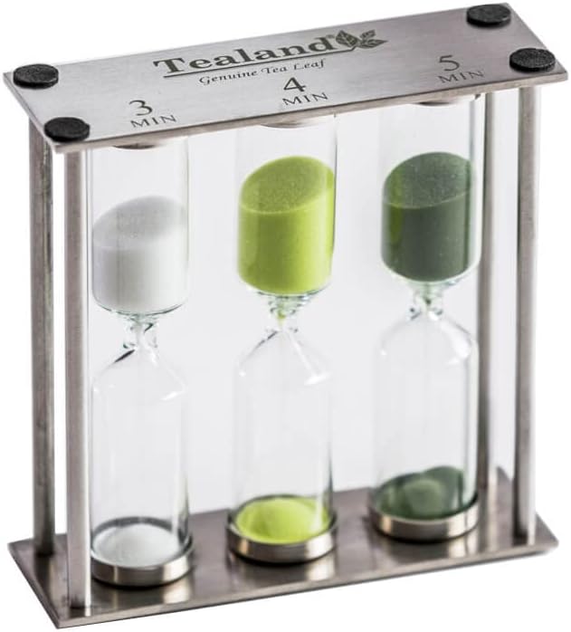Tealand Perfect Sand Hourglass 3-in-1 Tea Timer Use For Making Tea or Keeping Time Around the Kitchen
