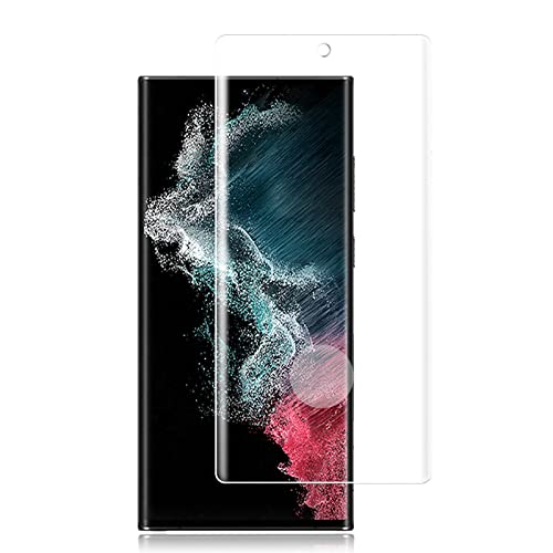 RuiMi FOR Galaxy S22 Ultra 用のガラスフィルム 超薄型 強化ガラス 3D曲面 保護フィルム FOR Galaxy S22 Ultra [ SC-52C SCG14 ] 用の旭硝子製 高透過率 指紋認識機能付 硬度9H 飛散防止 液晶保護フィルム