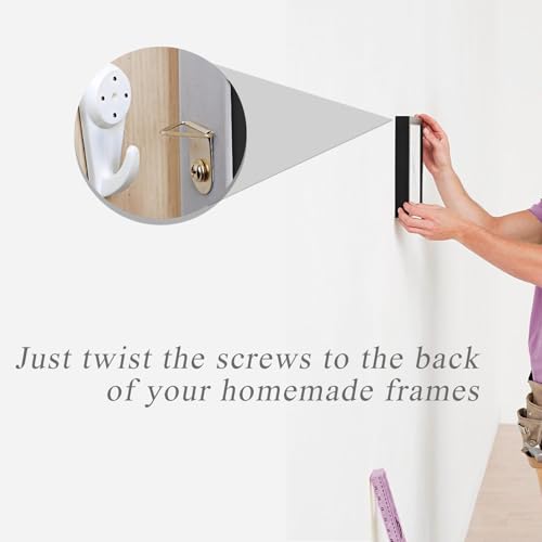 Image of 80PCS D Ring Picture Hangers with Screws,Single Hole Picture Hanging Hooks Picture Hanging Hardware,Picture Hooks for Mirror, Frame,Clock, Decoration, Paintings