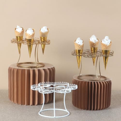 Stand de glaces élégant en métal doré porte-glace chic pour restaurant - 7