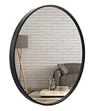 Dimensions : dimensions extérieures : diamètre 80 cm, dimensions du miroir : 77 cm, profondeur : 2,8 cm. Couleur : Noir