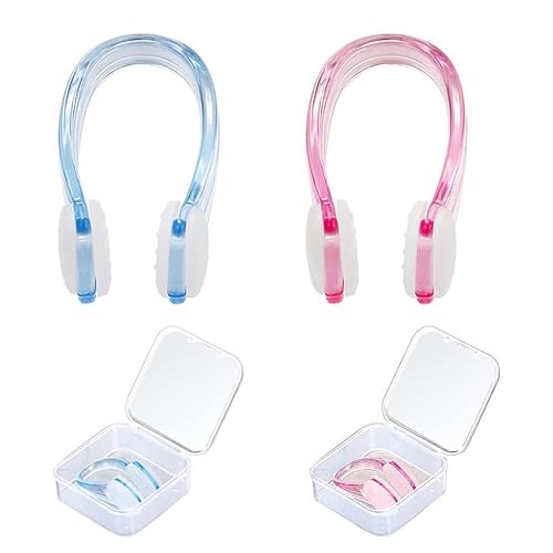 shweehon 2 PCS Nose Clips Swimming Swimming Nose Clip Kids Adult Silicone Plastic Waterproof Clear Colorful Nose Clip for Children Adults Snorkeling Surfing Diving Underwater