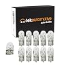 Tek Automotive 501 W5W Car Bulb Side, Tail, Indicator Repeater, Interior, Number Plate, Dashboard Light, 501 Bulb 12V 5W W2.1×9.5D Capless – Box of 10 Car bulbs