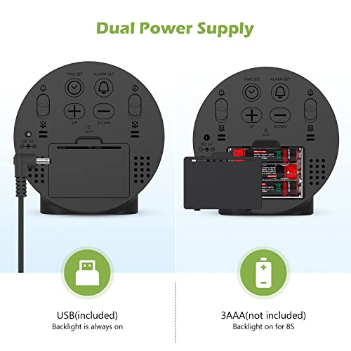 Keekit Digital Alarm Clock, High Definition Led Desktop Clock, Alarm Clock With Dc Port For Charging, Snooze Function, 4 Adjustable Brightness For Home, Bedroom, Office, Black #TOP5