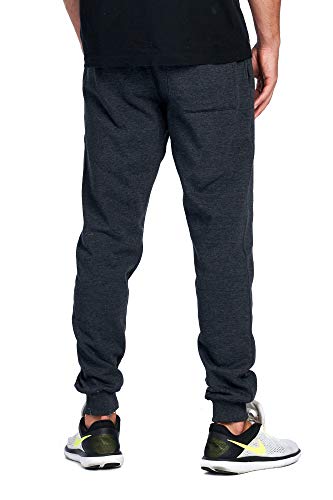 Image of ProGo Men's Casual Jogger Sweatpants Basic Fleece Marled Jogger Pant Elastic Waist
