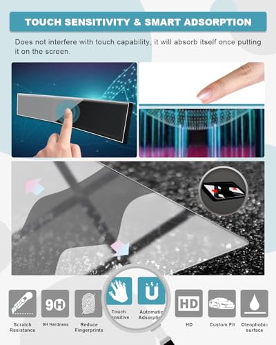 Image of CDEFG 3Pcs for 2024-2026 Hyundai Santa Fe Screen Protector Tempered Glass | for Hyundai Santa Fe (SE, SEL, XRT, Limited, Calligraphy) Accessories 12.3 Inch All-in-One Touchscreen & AC Screen Cover