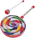 Wooden Paddle Hand Drum Toy Early Music Learning, 6 inch