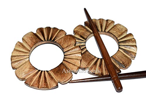 ASIAN NAUTICAL STORE Wooden Hair Barrette Shawl Pin Hair Pin Hair Stick Accessory Handmade Vintage