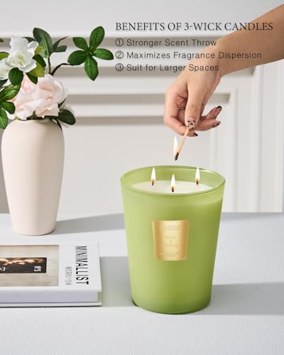 MSENSE-Basil-Ginger-Scented-Candle-Home-Decor-Extra-Large-3-Wick-Natural-Soy-Wax-Candles-for-Home-Scented-Christmas-Candles-Gift-for-Winter-Holiday-150-Hours-Long-Lasting-Slow-Burning-35-OZ MSENSE Basil Ginger Scented Candle Home Decor Extra Large 3 Wick Natural Soy Wax Candles for Home Scented Christmas Candles Gift for Winter Holiday 150 Hours Long Lasting Slow Burning 35 OZ