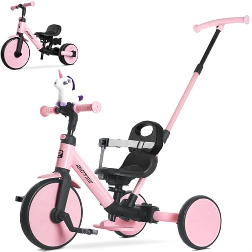 RIDYEE 5-in-1 Kids Tricycle for Toddlers 1.5-3, Tool-Free Convertible Kids
