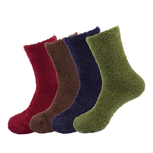 Image of BambooMN Women's Super Soft and Cozy Feather Light Fuzzy Socks - Multiple Color Options - Two Sizes - Value Packs